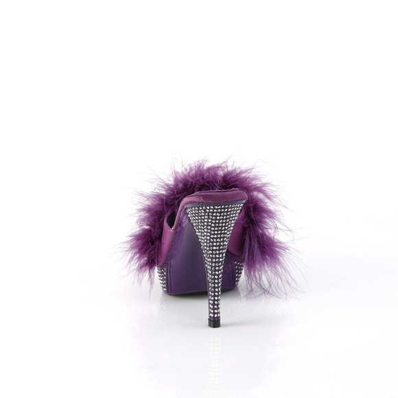 Fabulicious Elegant 401F Marabou Heels Purple - Picture 3 of 5